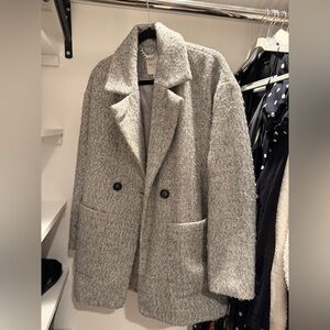 Avec Les Filles Textured Gray Coat
